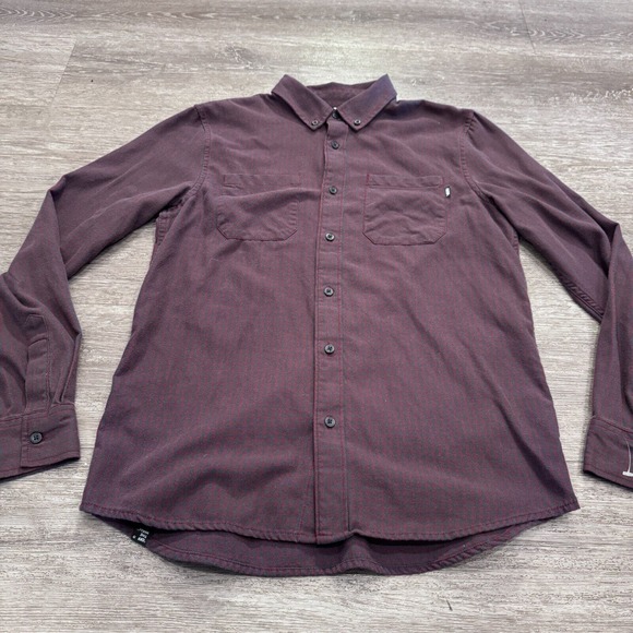 Vans‎ Shirt Mens Small Red Flannel Button Up Skater Outdoor Double Pocket Skate - Picture 2 of 11